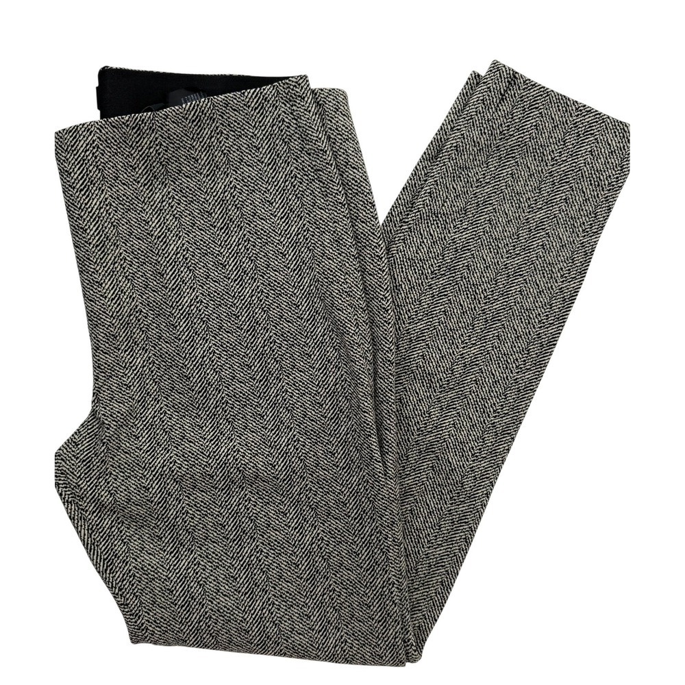 Theory Womens Black White Herringbone Skinny Legging K_HARRO Pants Size 10